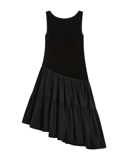 Posse Black Dean Drop-Waist Velvet Midi Dress