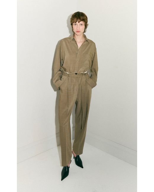 DARKPARK Green Devon Belted Wool Drop Pants