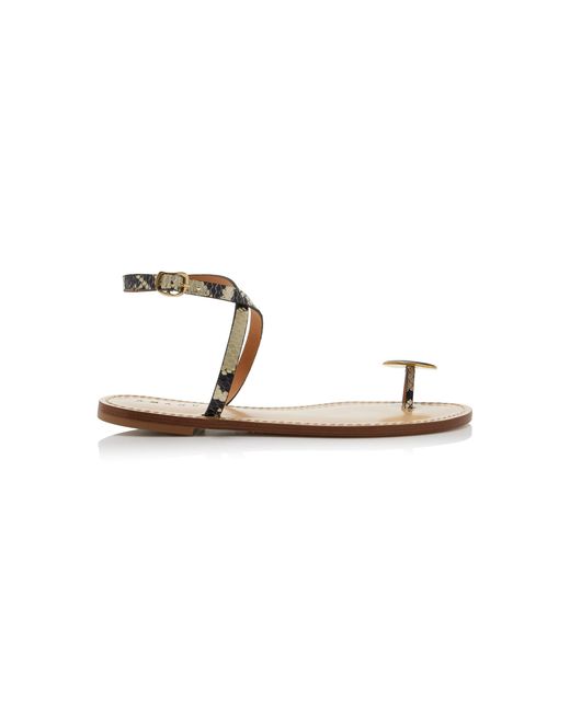 Amanu Multicolor The Kigali Python-Effect Leather Sandals