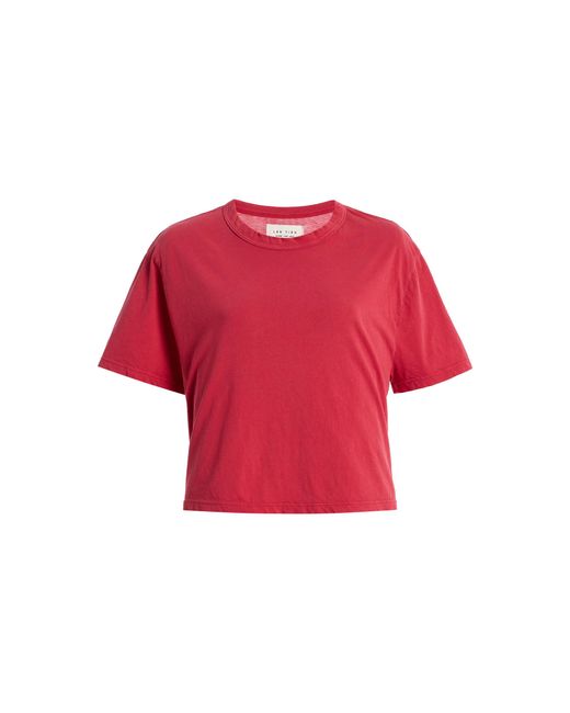 Les Tien Red May Cropped Cotton T-Shirt