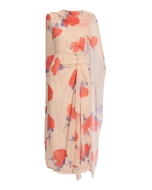 Erdem Pink Floral Silk Voile Maxi Dress