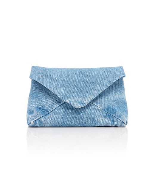 Dries Van Noten Blue Denim Envelope Clutch