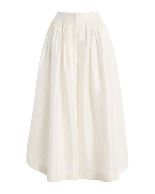 Adam Lippes White Athena Silk Pants