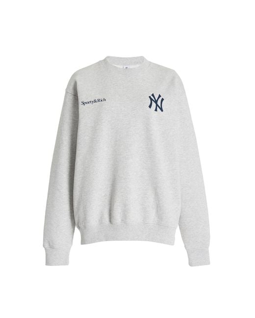 Sporty & Rich Yankees スウェット M グレー コラボ 人気 Sporty & Rich X Yankees Cotton Sweatshirt in White | Lyst