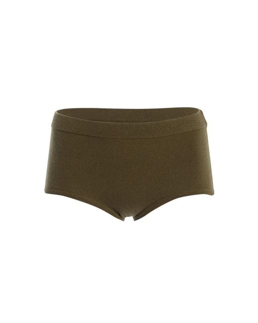 Michael Kors Green Knit Cashmere-Blend Brief Shorts