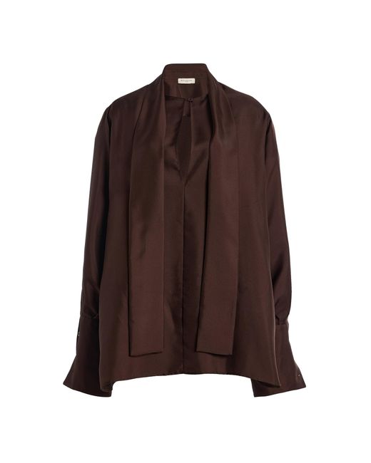 Kallmeyer Brown Merryn Keyhole Silk Top