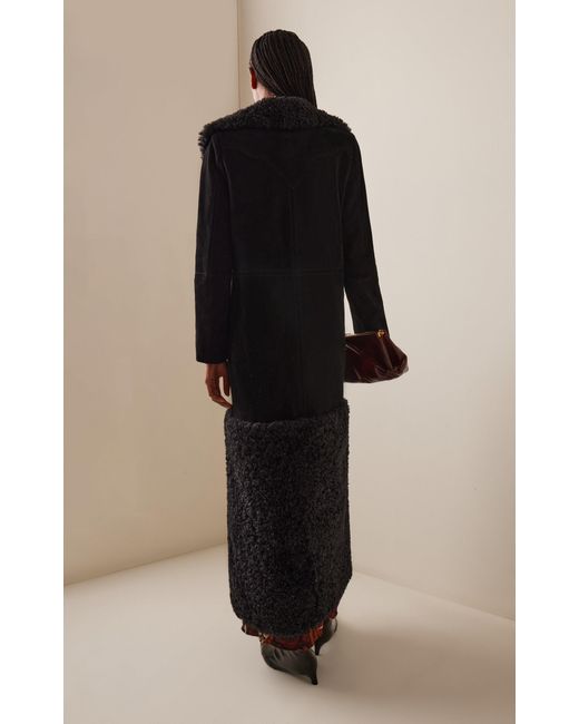 Johanna Ortiz Black Espesura Shearling Coat