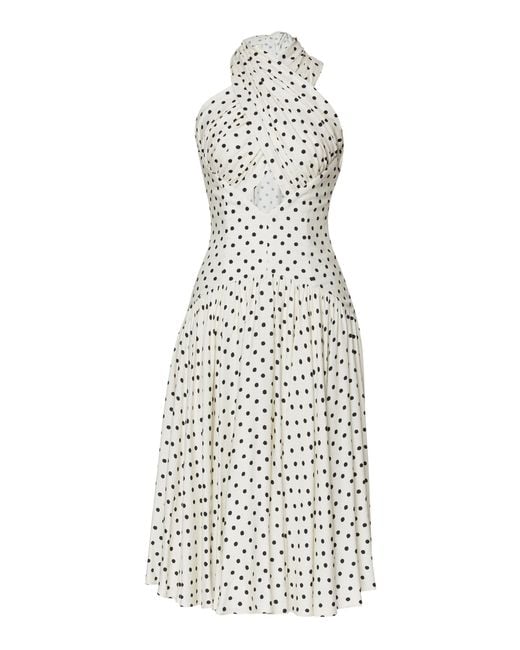 Lena Hoschek White Flirtatious Cutout Midi Dress