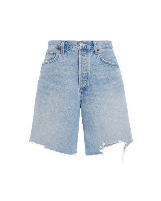 Agolde Blue Indra Denim Knee Shorts