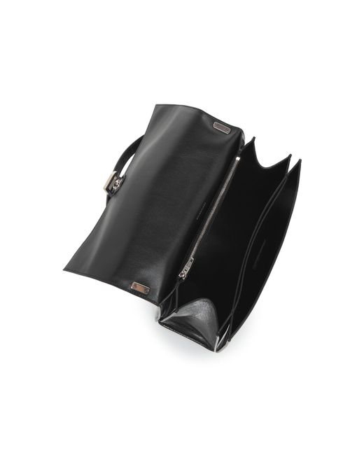 Balenciaga Black Hourglass Crushed Leather Bag