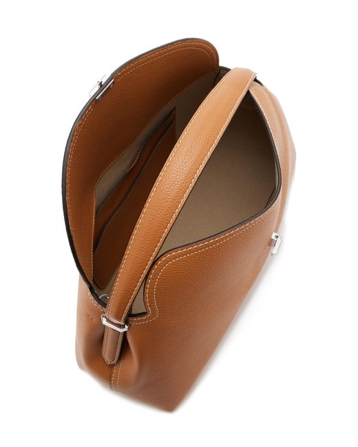 Totême  Brown T-lock Leather Top Handle Bag
