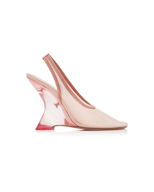Dries Van Noten Pink Mesh Slingback Pumps