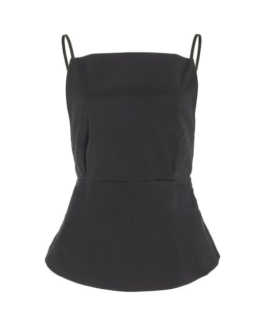 Marlies Grace Black Exclusive Mer Sleeveless Organic Cotton-blend Top