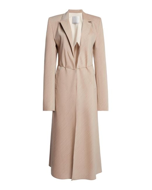 Christopher Esber Natural Ren Bias Wool Coat