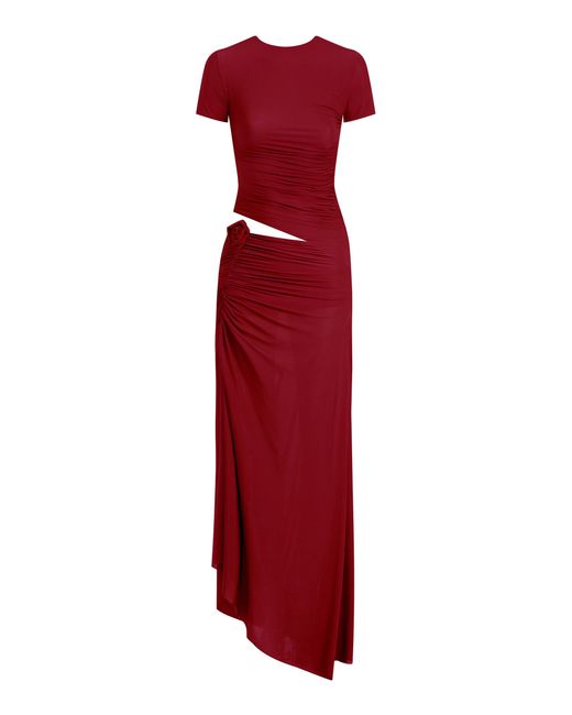 Maygel Coronel Red Exclusive Celeste Jersey Maxi Dress