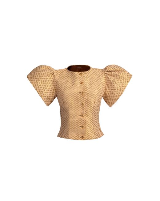 Kilentar White Ona Hand-Woven Puff-Sleeve Cotton Top