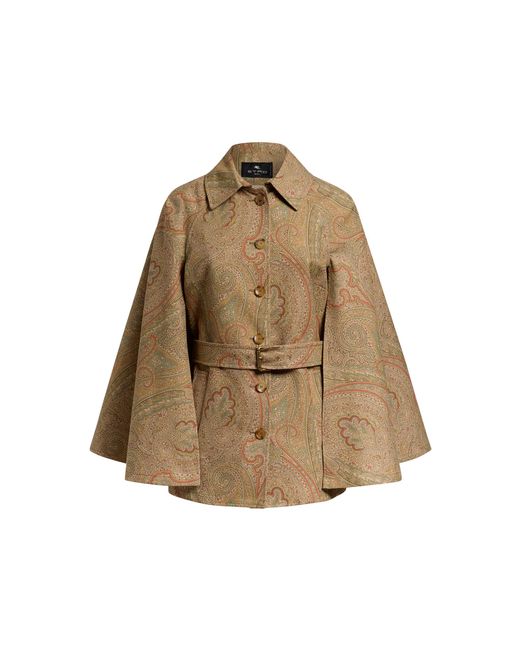 Etro Natural Patterned Cotton-Blend Cape