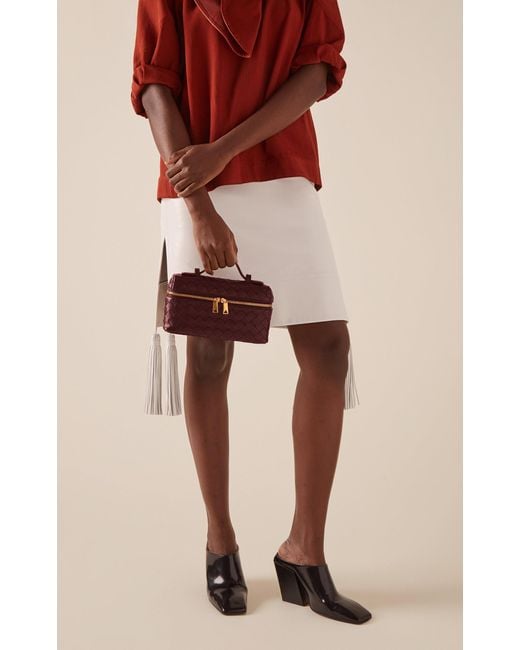 Bottega Veneta Red Bang Bang Intrecciato Leather Vanity Case