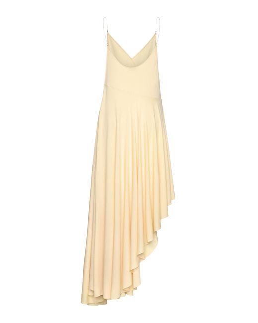 Alaïa White Asymmetric Cotton Midi Slip Dress