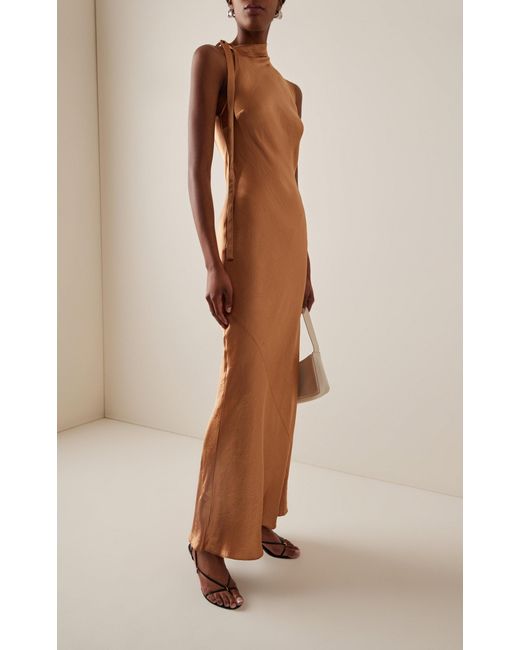 Bondi Born Natural Kobe Satin Maxi Dress