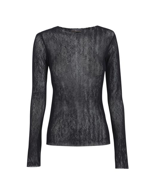 Cortana Black Mash Wool Top