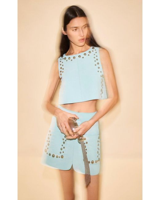 Alexis Blue Kana Genuine Suede Crop Top