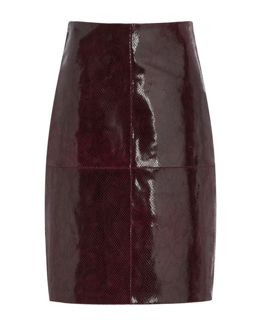 Rohe Purple Snake-Effect Leather Skirt