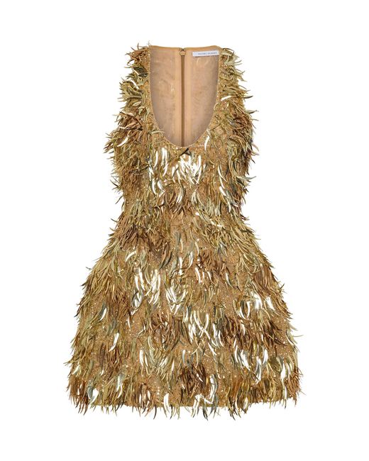 Rachel Gilbert Natural Floss Embellished Mini Dress