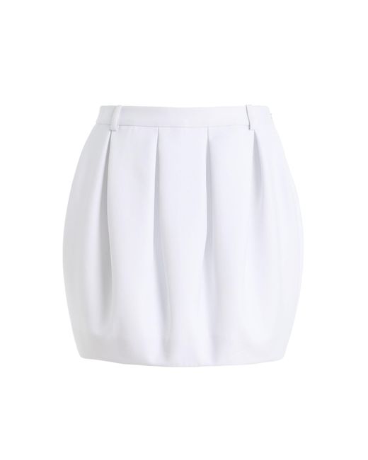 Michael Kors White Pleated Bubble Cotton-Blend Mini Skirt