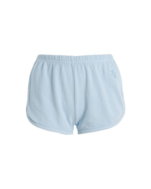 ÉTERNE Blue Cotton Mini Track Shorts
