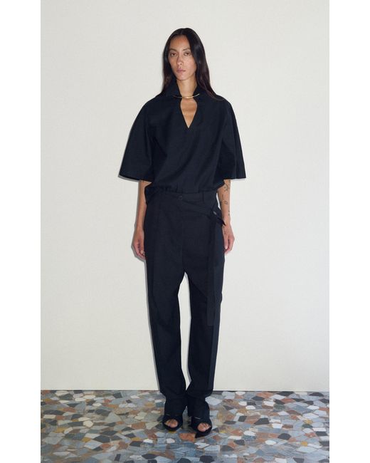 DARKPARK Blue Devon Belted Wool Drop Pants