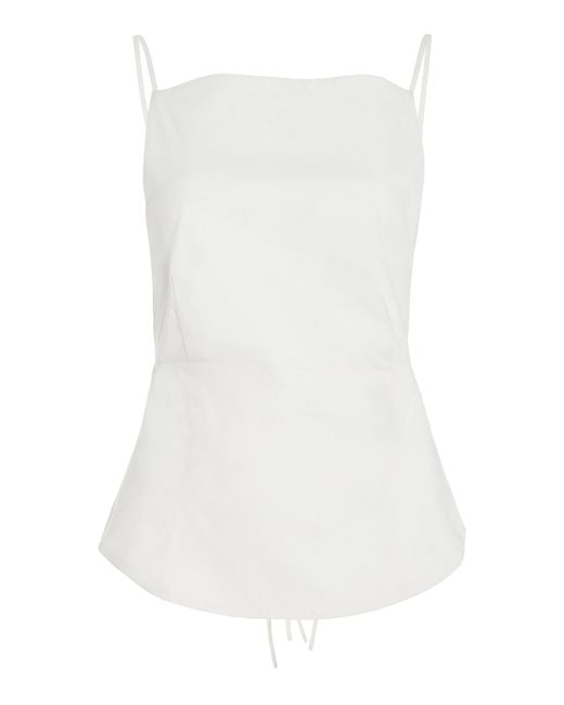 Marlies Grace White Exclusive Mer Sleeveless Organic Cotton-blend Top