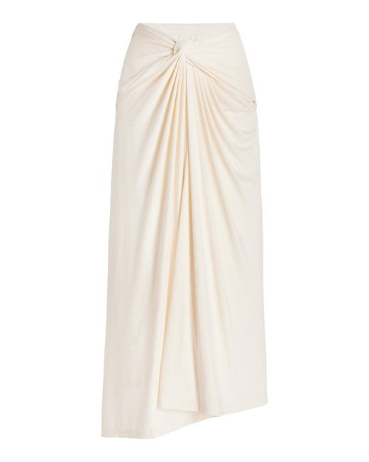 Significant Other White Martha Twist-detailed Midi Skirt