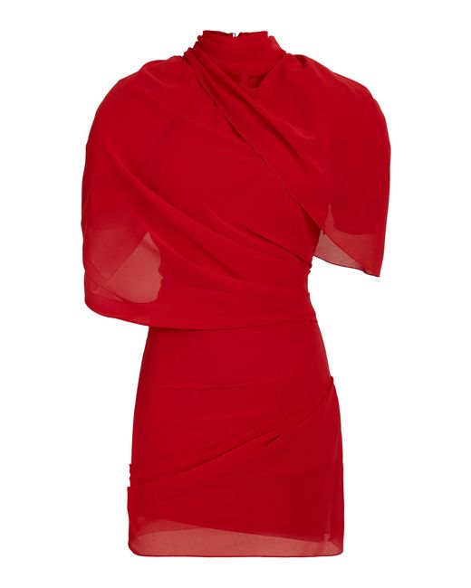 Jacquemus Red Castagna Draped Mini Dress