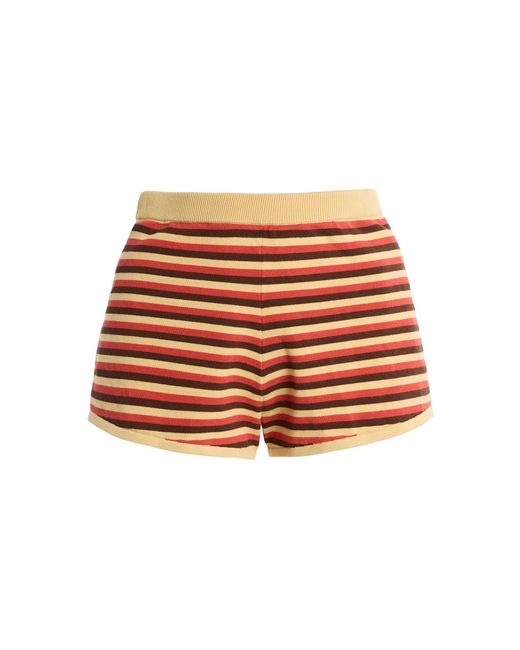 Posse Orange Lexi Striped Knit Shorts