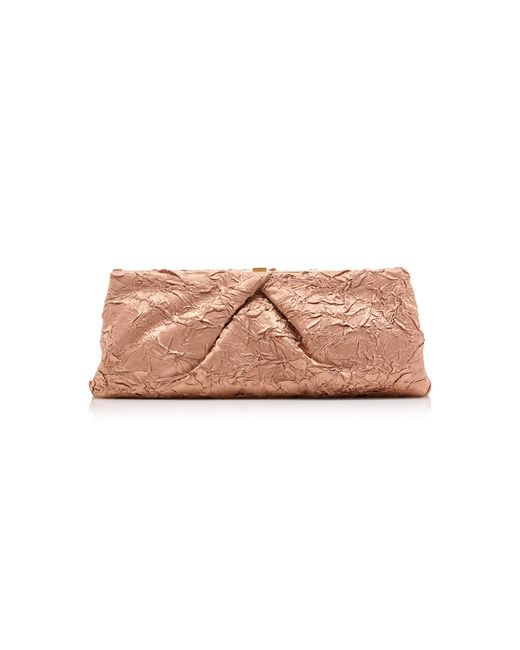 Dries Van Noten Pink Crushed Plissé Clutch