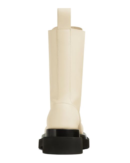 Bottega Veneta White Lug Lace-up Boot Military Calf