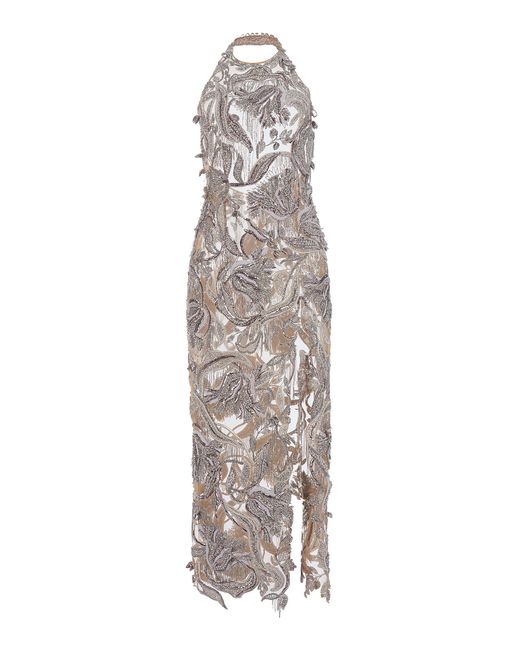 Monse White Tulip Lace Midi Dress