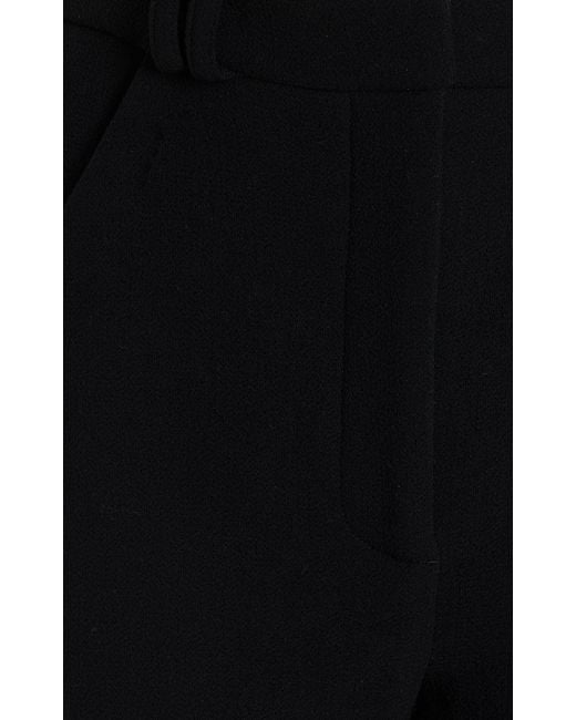 Balmain Black Cuffed Wool-crepe Knee Shorts