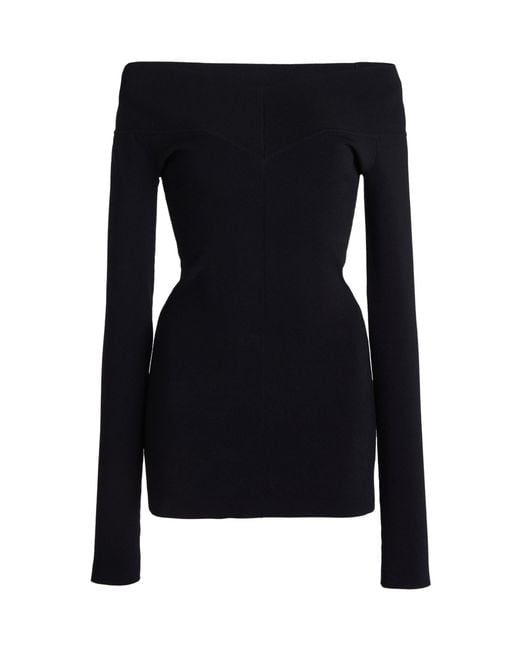Stella McCartney Black Compact Knit Off-The-Shoulder Top