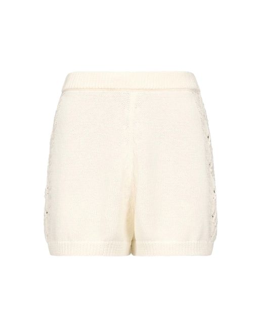 Loulou de Saison Natural Andel Shell Knit Cotton Shorts