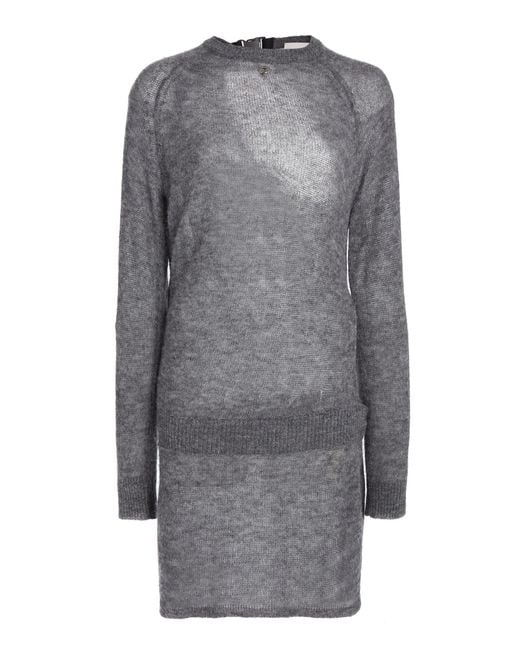 Coperni Gray Buckled Cutout Dress