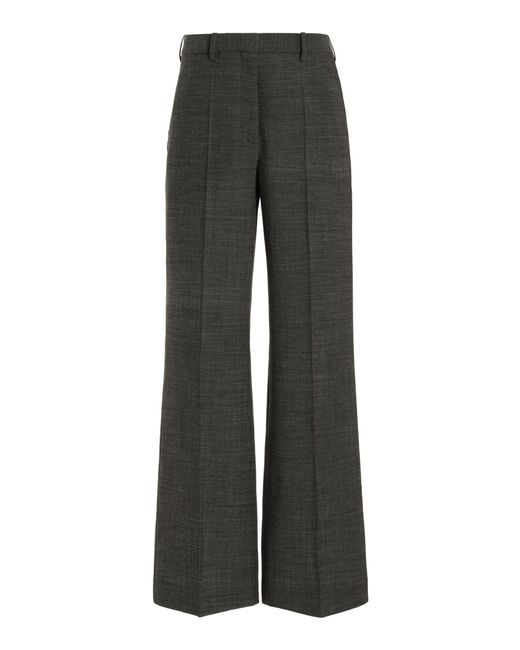 The Row Black Gandal Tailored Wool Flare Pants