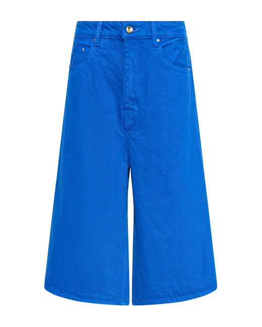 OSSOU Blue Lorin Wide-Leg Denim Bermuda Shorts