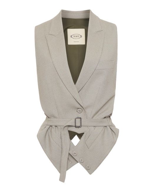 Tod's Gray Tailored Vest