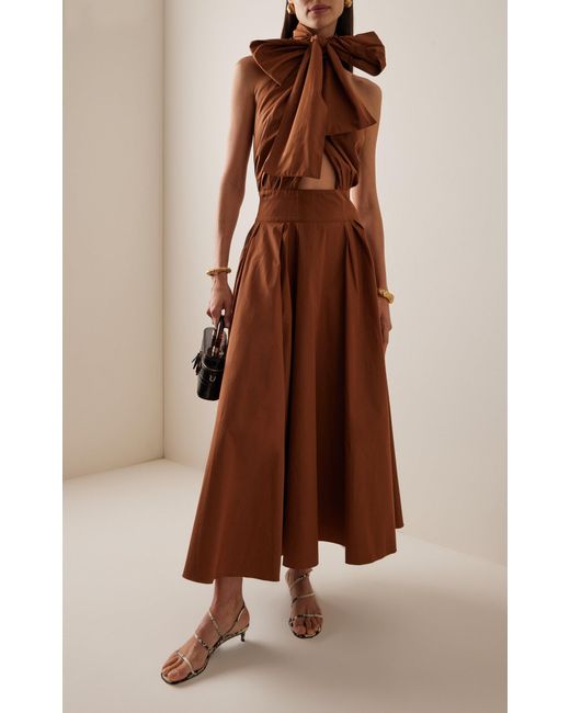 Franchise Brown Exclusive Marilyn Cutout Cotton Poplin Midi Dress