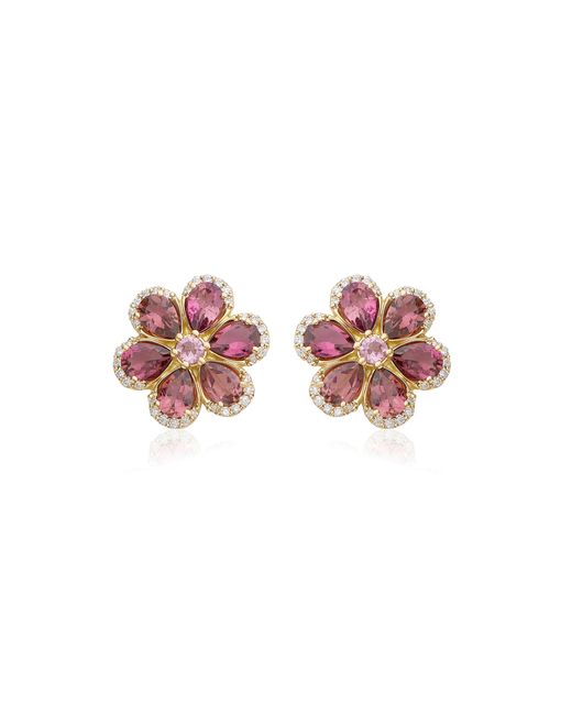 Jamie Wolf Pink 18K Tourmaline Diamond Earrings