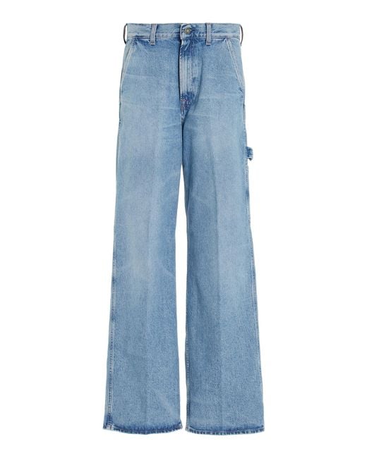 Made In Tomboy Blue Ko-work Rigid Low-rise Wide-leg Cargo Jeans