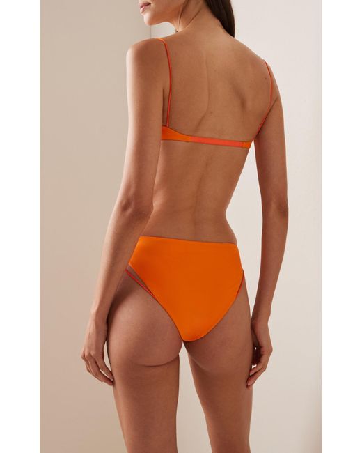Ziah Orange Cup-detailed Balconette Bikini Top