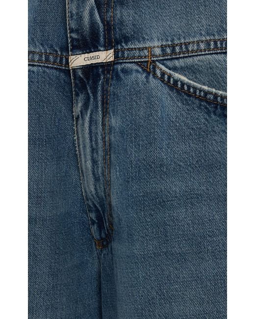 Closed Blue Deni Rigid Low-Rise Wide-Leg Jeans